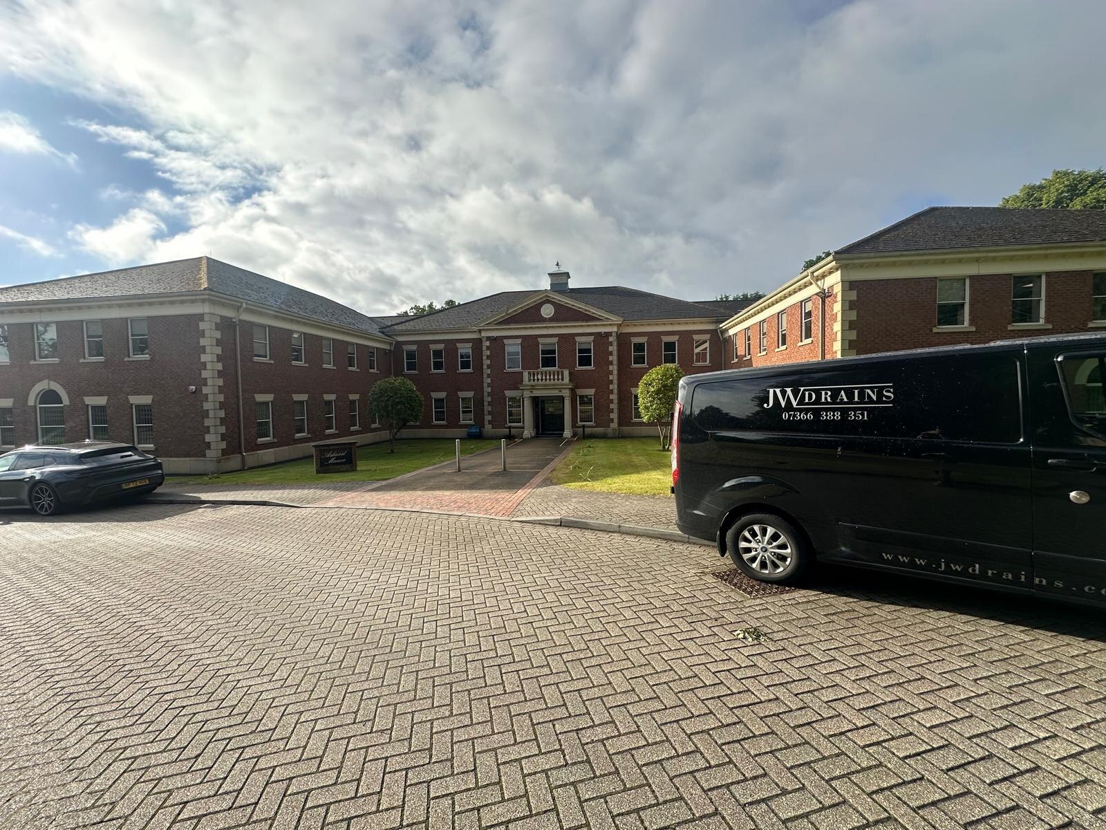 JW Drains service van at a private estate in Essex